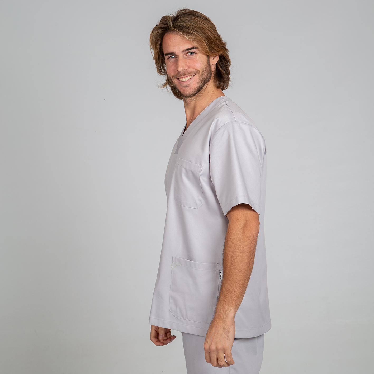 Blusa sanitaria Unisex pico sarga - Imagen 24