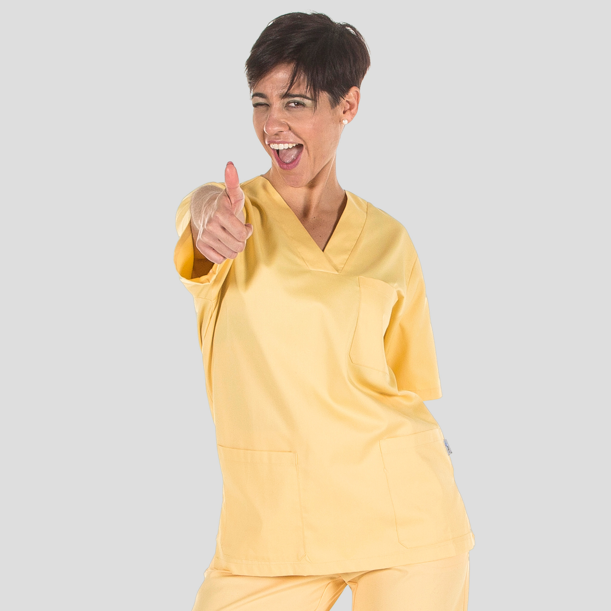 Blusa sanitaria Unisex pico sarga - Imagen 19