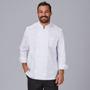 Chaqueta cocina manga larga sarga botón