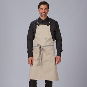 Delantal peto ollados tiras combi 88x74 cm