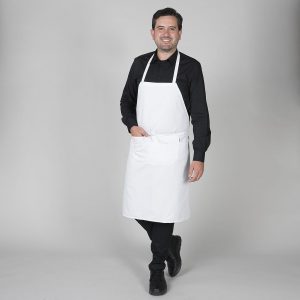 Delantal peto y bolsillo cintas 90x75 cm