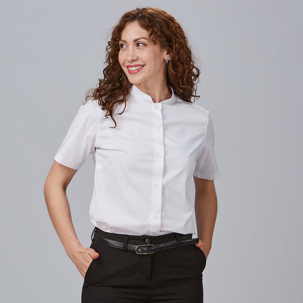Camisa mujer manga corta cuello mao popelin